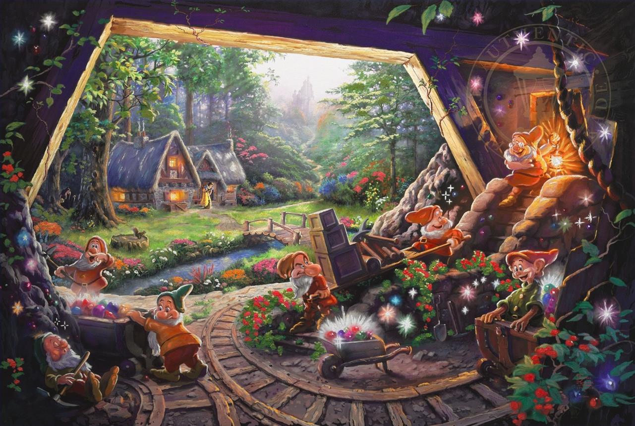 白雪姫と七人の小人 トーマス・キンケード油絵